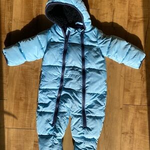 Blue Hooded Baby Snowsuit